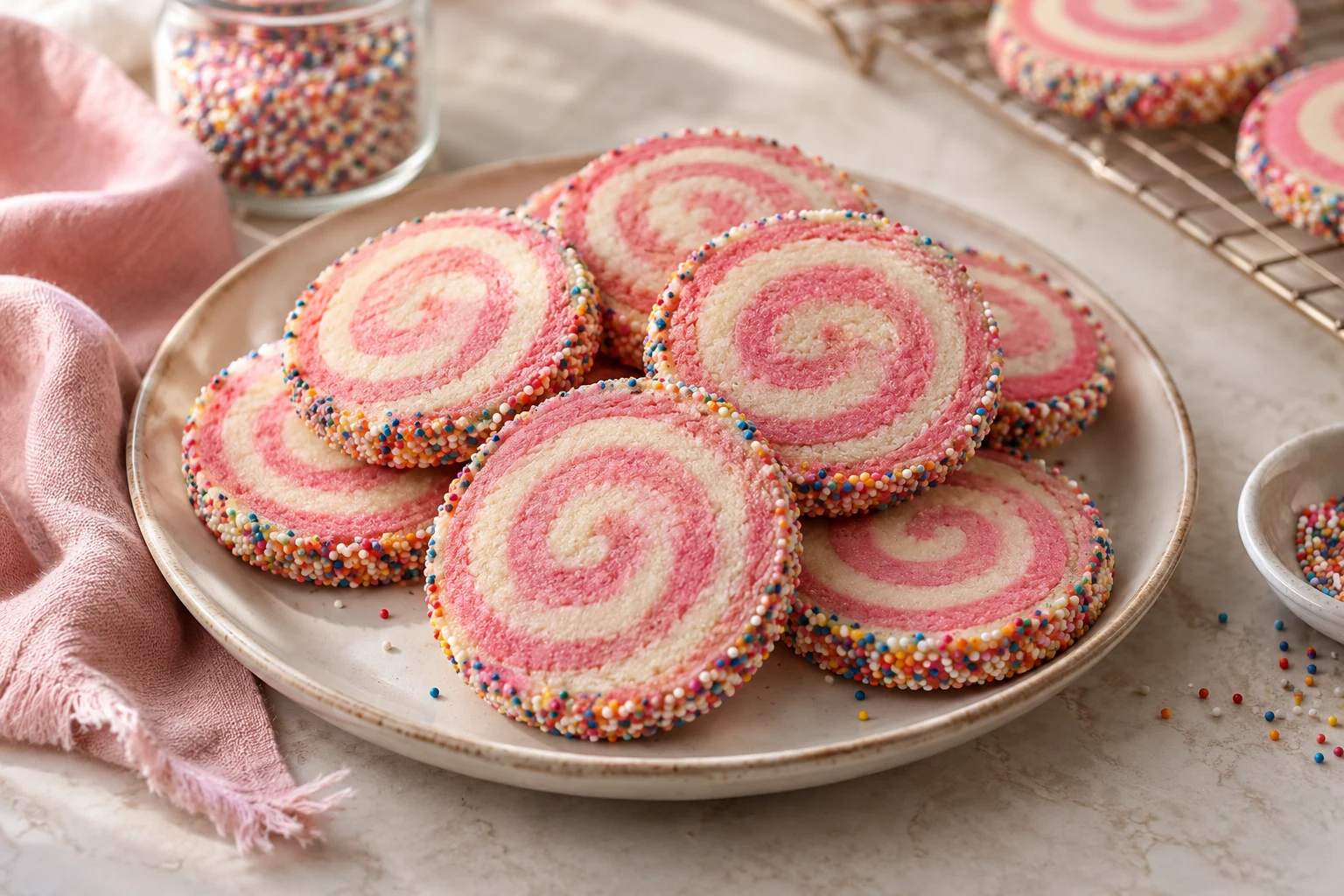 Pink Pinwheel Cookie (AI-generated image)
