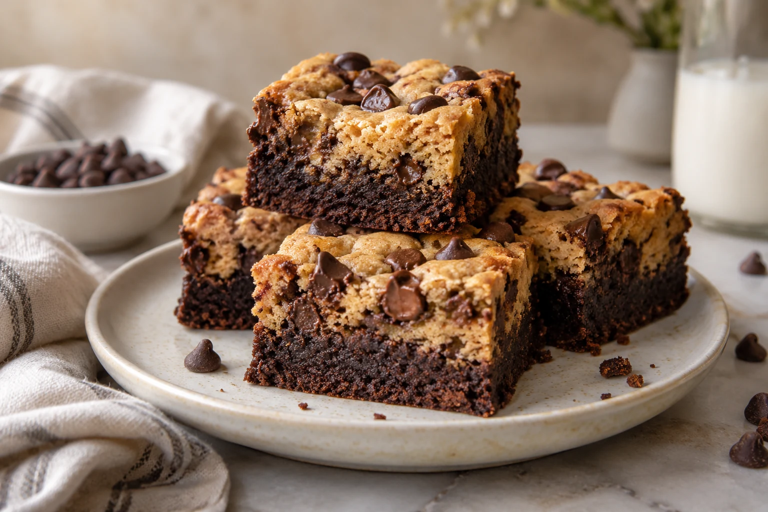 Brookies: Brownie + Chocolate Chip Cookies (AI-generated image)