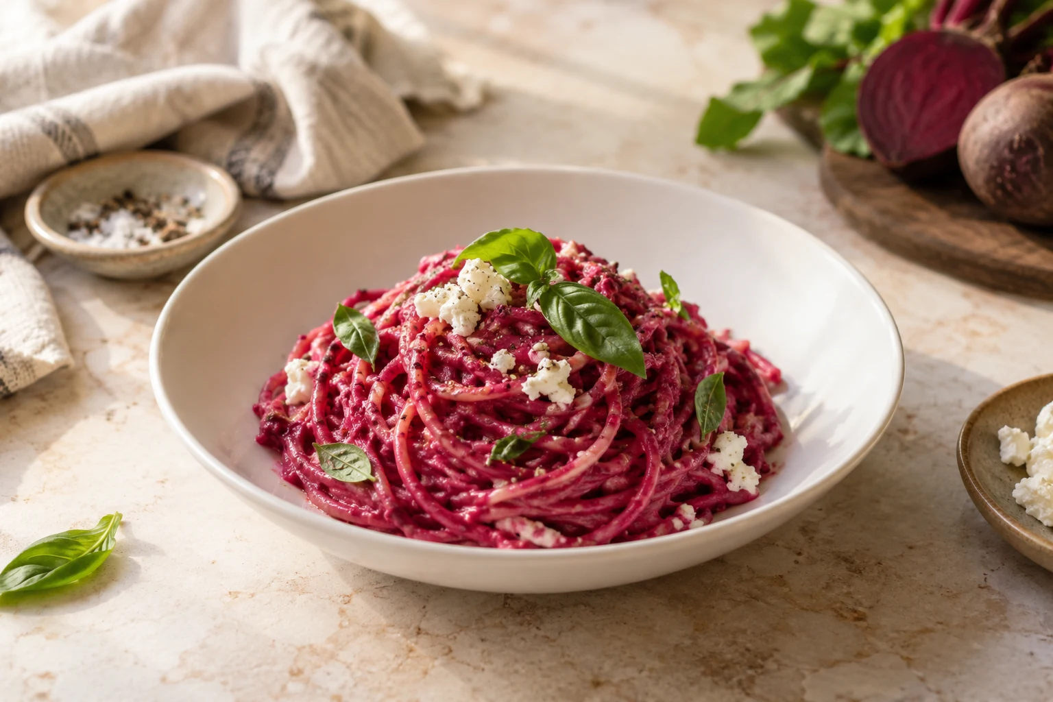 Valentine's Beet Pesto Pasta (AI-generated image)