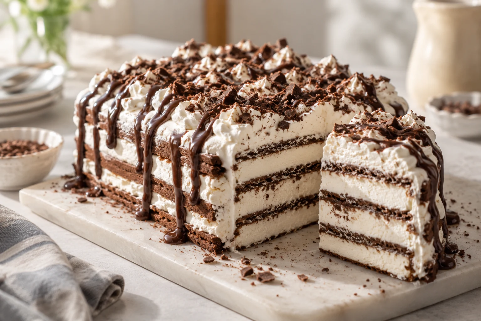 No Bake Ice Cream Sandwich Cake (AI-generated image)