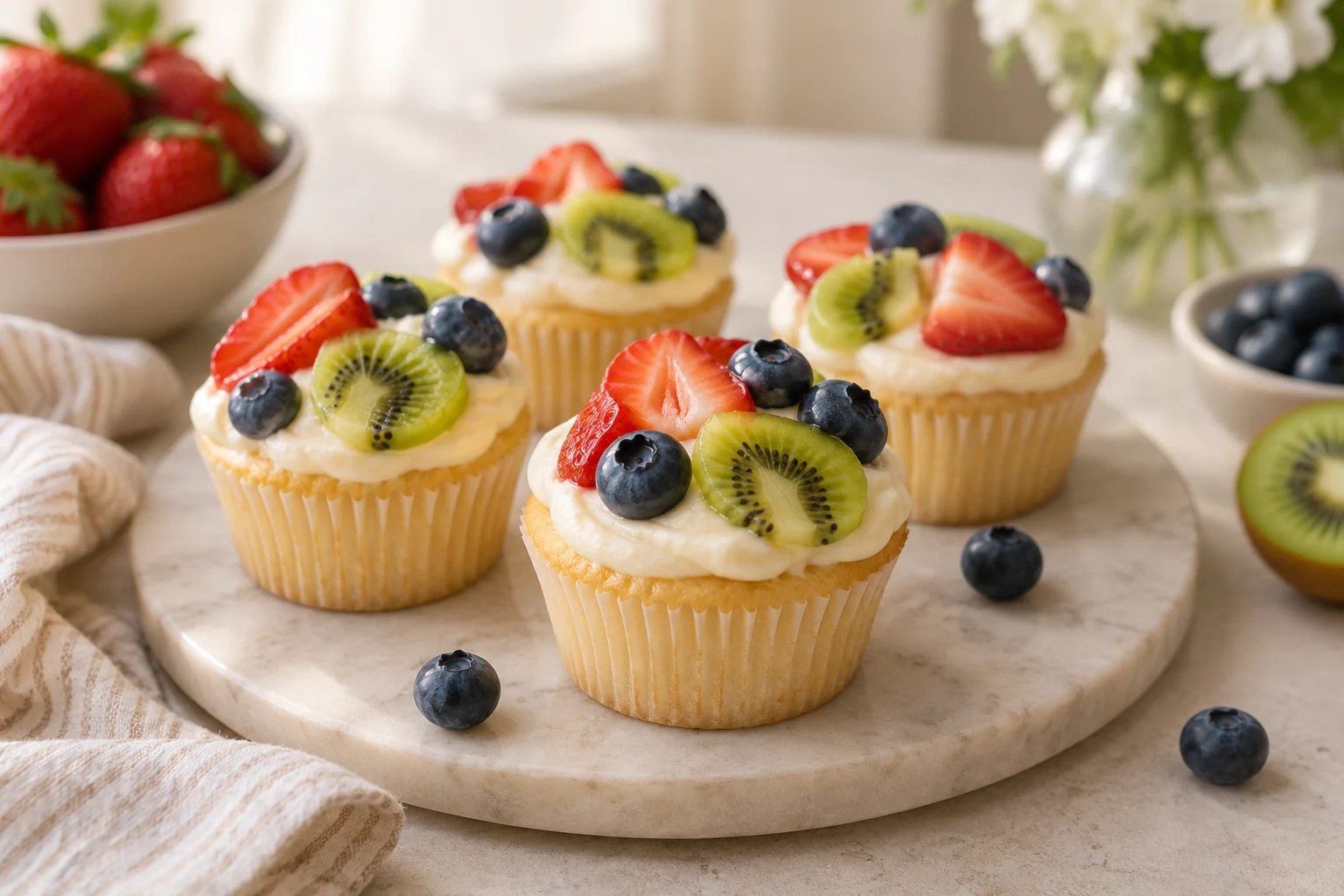 Fruit Pizza Cupcakes (AI-generated image)