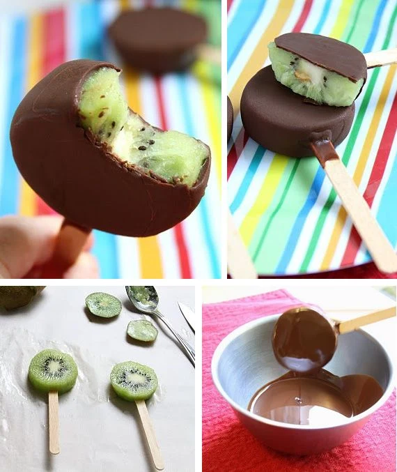Kiwi dip in Chocolate
