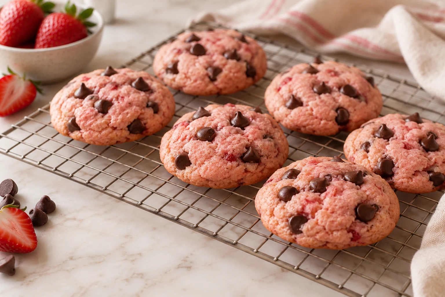 Strawberry Chocolate Chip Cookies (AI-generated image)