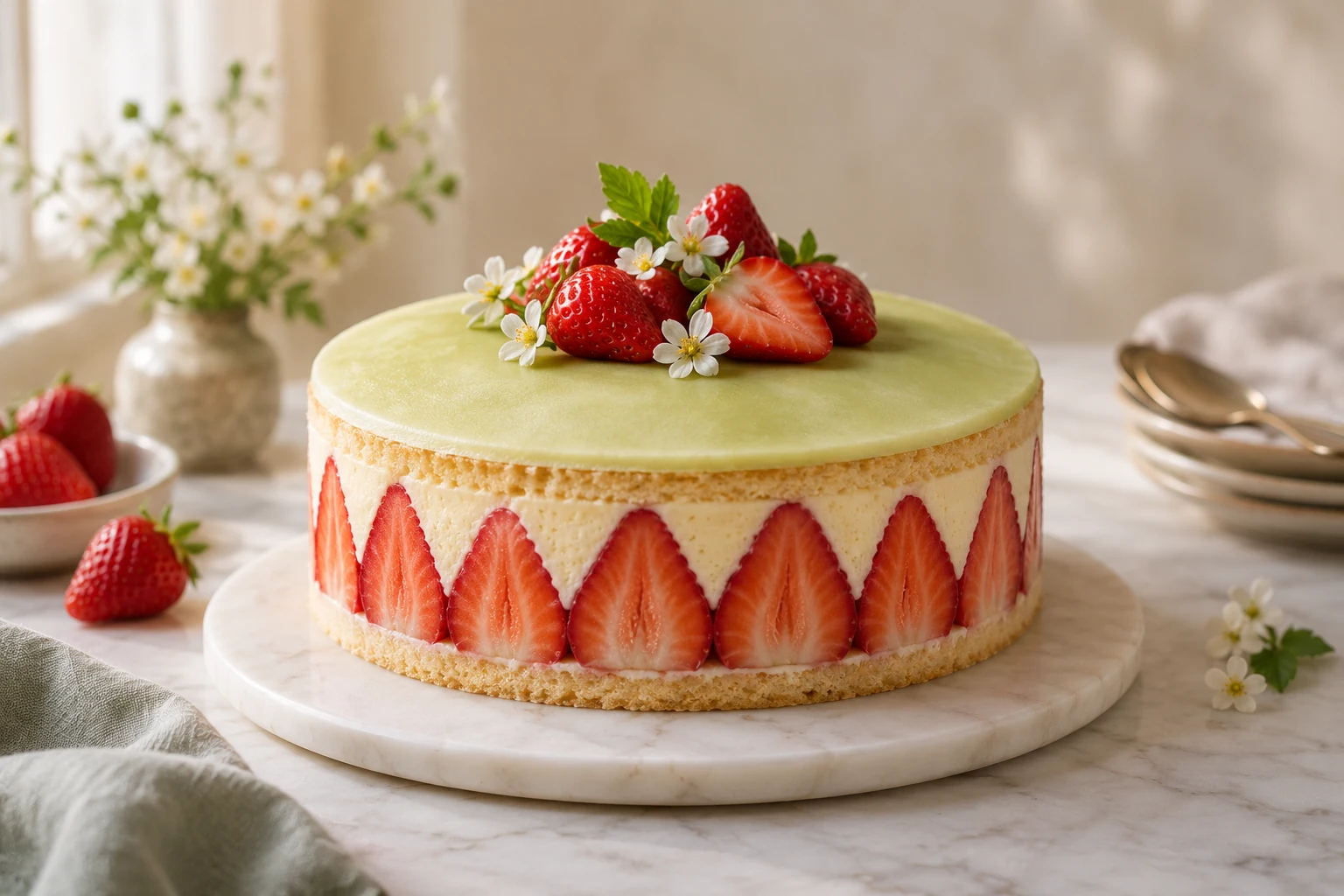 How to Make Fraisier Cake (AI-generated image)