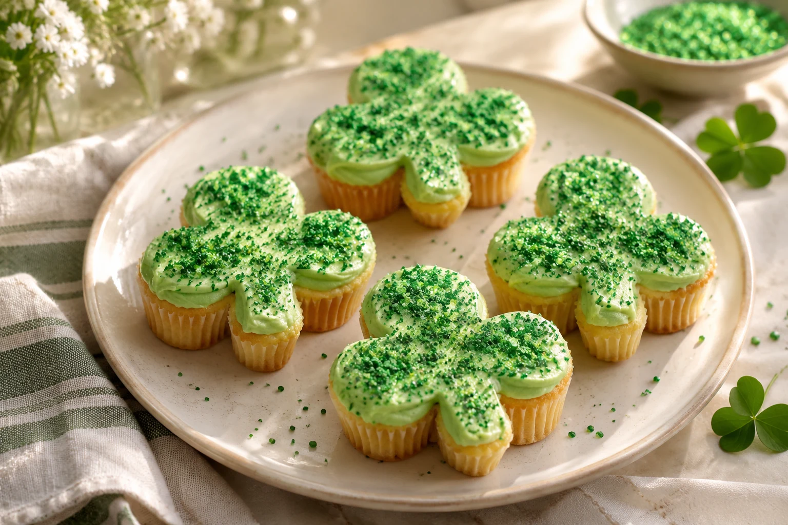 Shamrock Cupcake Easy DIY for St. Patrick's Day! (AI-generated image)