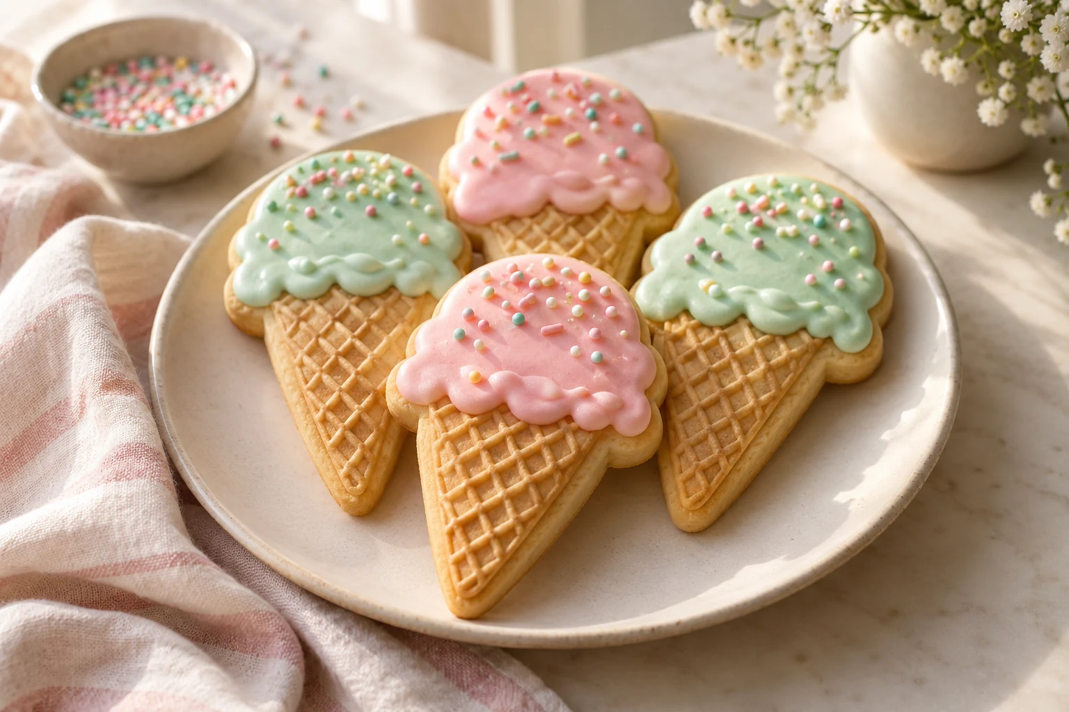 How to Make Sugar Cookies That Look Like Ice Cream!? (AI-generated image)